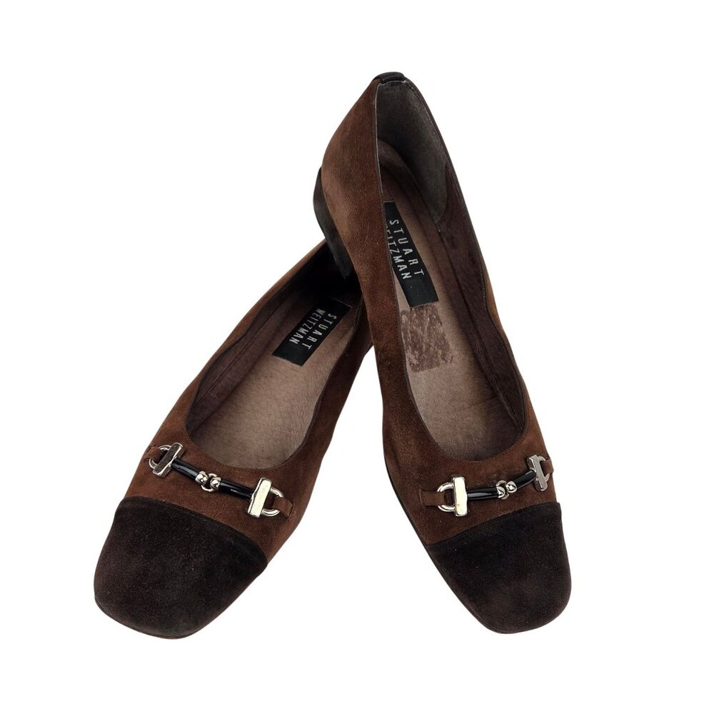 Stuart Weitzman Joiner Brown Suede Flats Size 7.5